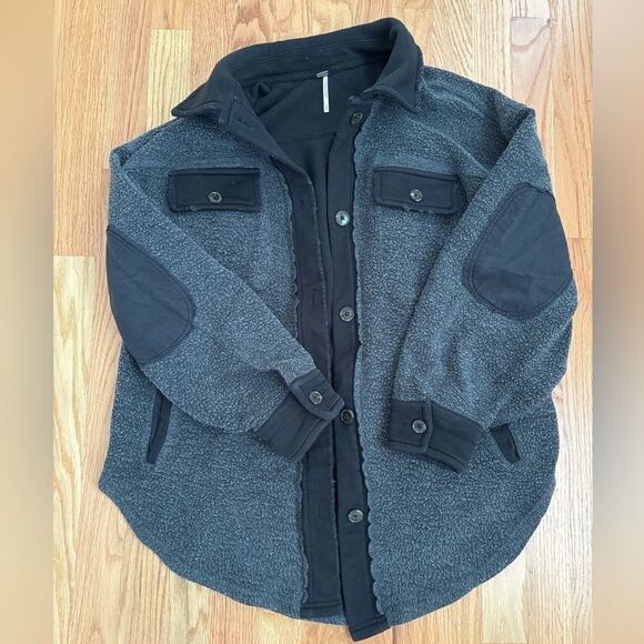 Free‎ People Ruby Soft Oversized Slouchy Shacket - Washed Black color, XS, EUC! - Picture 3 of 5